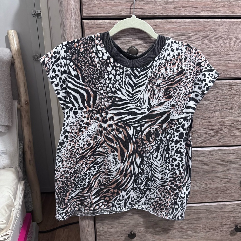 FP Movement by Free People Animal Print Short Sleeve Top